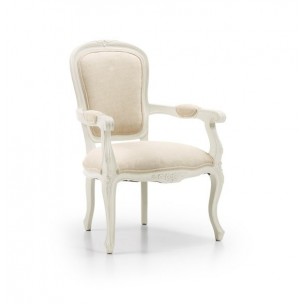 Sillon vintage louis blanco tapizado